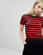 Fred Perry Bella Freud Stripe T-shirt - Red