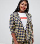 Unique21 Hero Plus Double Breasted Blazer Two-piece - Yellow