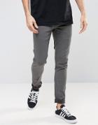 !solid Washed Black Skinny Fit Jeans With Stretch - Black