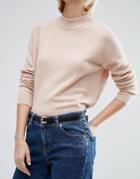 Asos Skinny Western Waist And Hip Belt With Rose Gold - Black