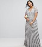 Maya Plus Allover Tonal Sequin Maxi Dress - Silver