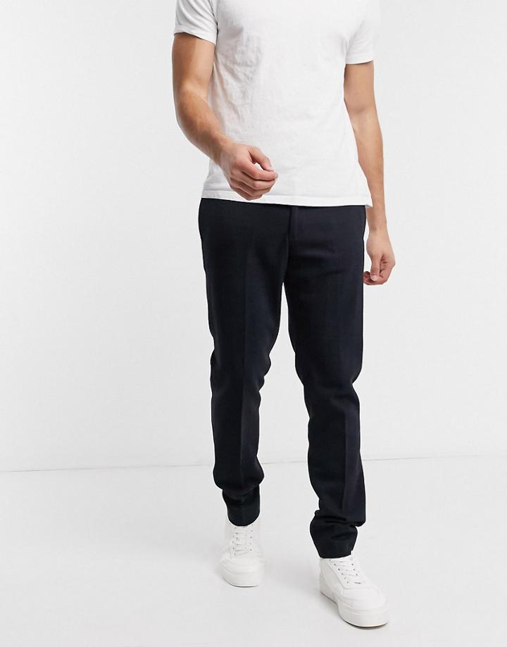 Asos Design Skinny Suit Pants In Twill Windowpane Check In Navy