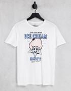 Only T-shirt With Ice Cream Print In White
