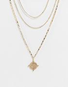Pieces Pendant Layered Necklace In Gold