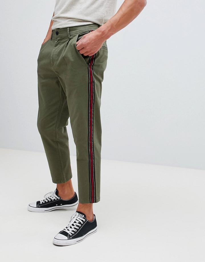 Jack & Jones Tapered Chino With Side Stripe - Green