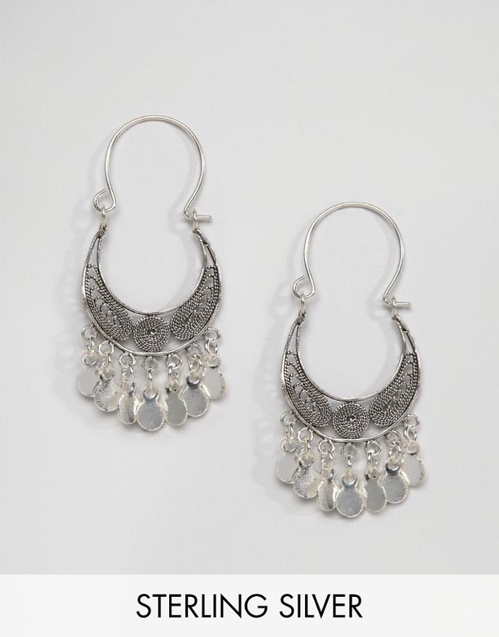 Kingsley Ryan Sterling Silver Dangle Hoop Earrings - Silver
