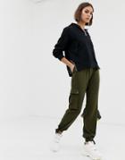 Na-kd Cargo Pants With Side Pocket Detail In Khaki - Green