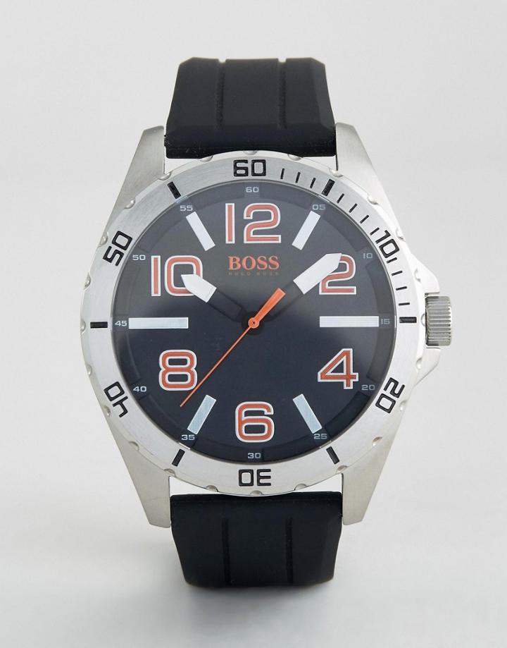 Boss Orange By Hugo Boss Berlin Silicone Watch In Black 1512943 - Blac