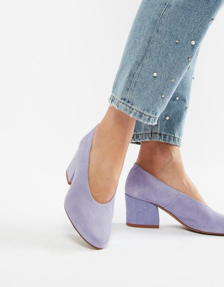 Depp Suede Heeled Shoes - Purple