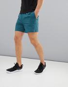 Asos 4505 Training Shorts In Mid Length With Quick Dry In Teal - Green