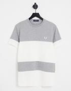 Fred Perry Bold Color Block T-shirt In Gray