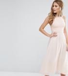 Little Mistress Embellished Empire Midi Dress With Chiffon Skirt - Pink