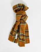 Jack & Jones Woven Scarf In Brown Check