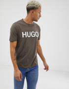 Hugo Dolive-u3 Logo T-shirt In Khaki - Green