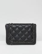 Asos Quilted Cross Body Bag With Chain Handle - Black