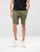 Asos Jersey Shorts In Green - Burnt Olive