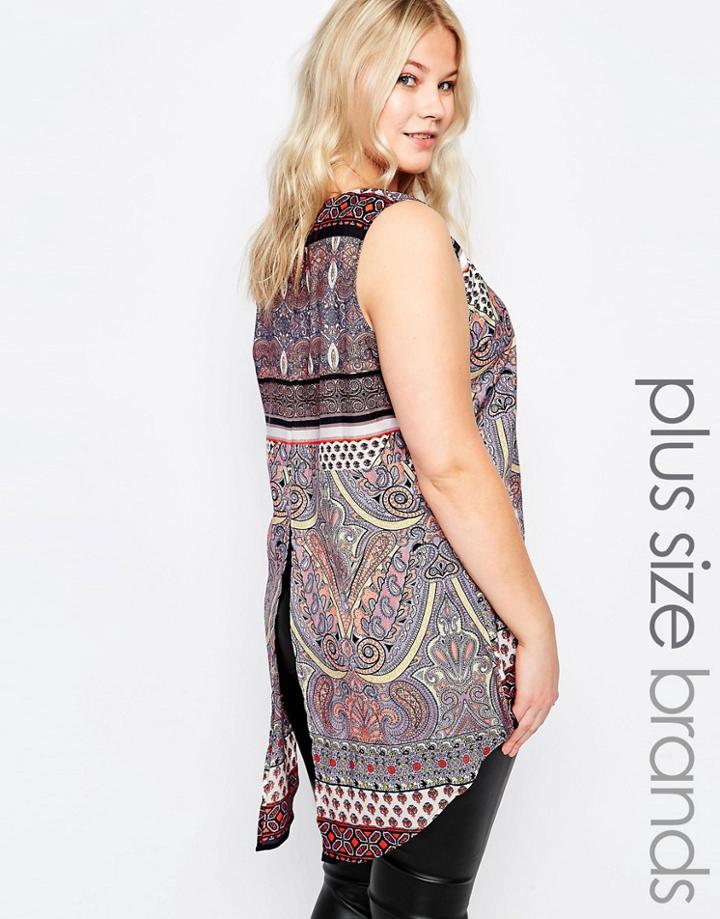 Ax Paris Plus Split Back Top - Multi