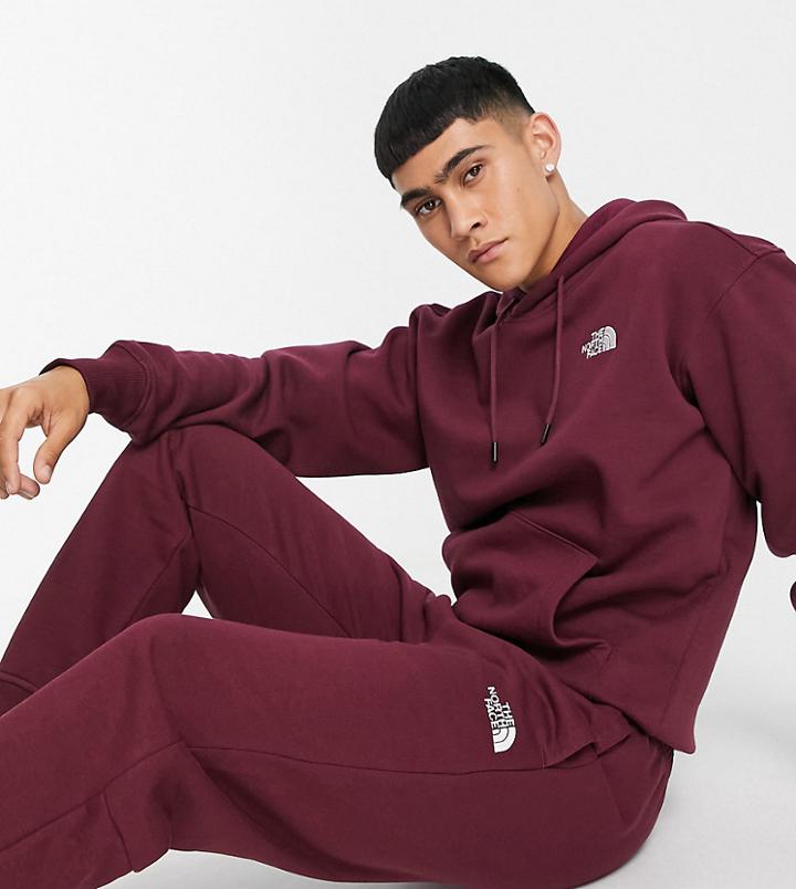 The North Face Slim Sweatpants In Burgundy Exclusive At Asos-red