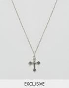 Reclaimed Vintage Cross Necklace - Silver
