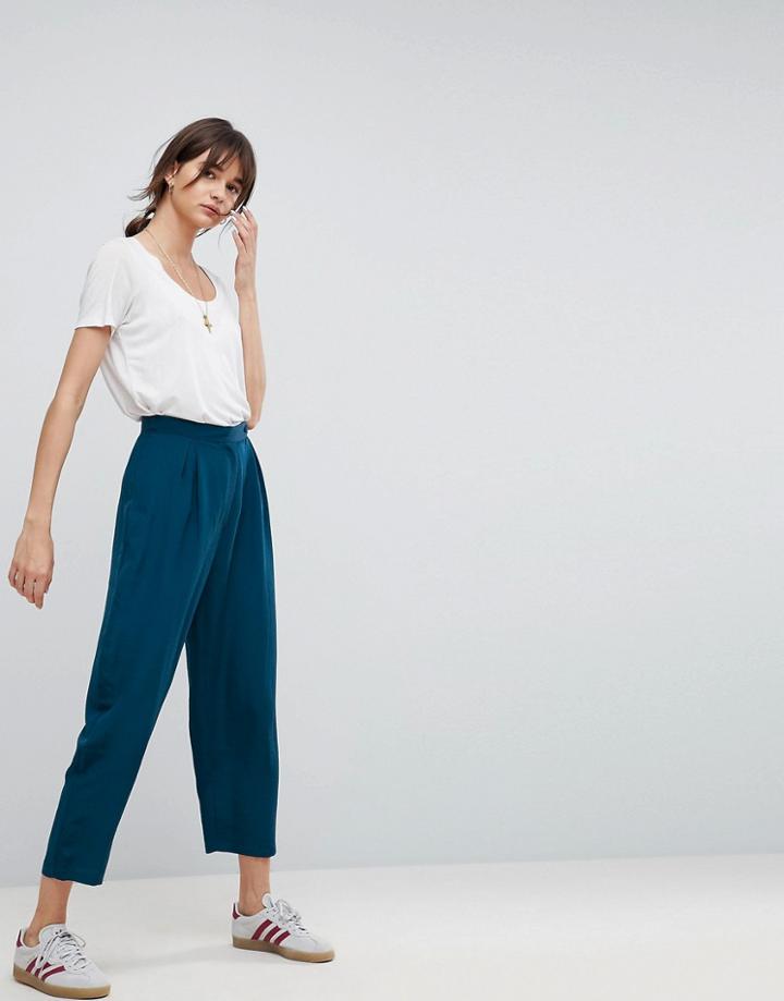 Asos Tapered Peg Pants - Green