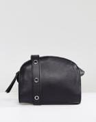 Pieces Leather Cross Body Bag - Black