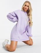 Heartbreak Mini Sweatshirt Dress In Lilac-purple