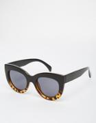 Asos Cat Eye Sunglasses In Chunky Frame - Tort