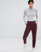 Asos Slim Scuba Peg Pants With Pintucks - Red