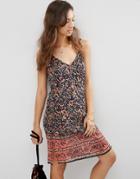 Asos Premium Glam Festival Printed Cami Dress With Embellishment - Multi