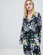 Asos Design Mix & Match Floral Pyjama Shirt In 100% Woven Modal-white
