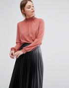 New Look High Neck Chiffon Shell Top - Red