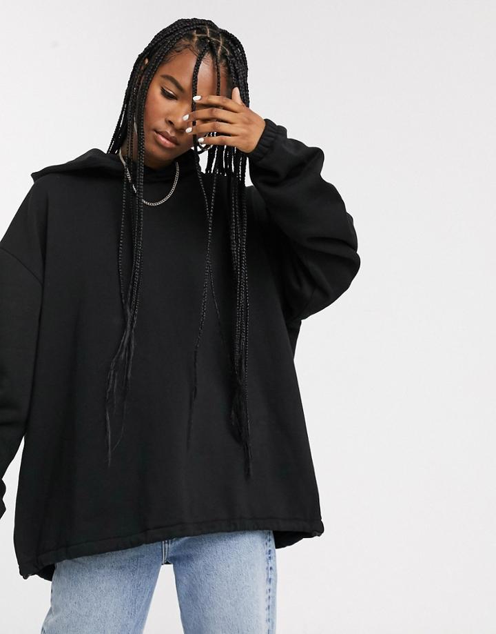 Weekday Blaze Oversized Hoodie With Drawstring In Black