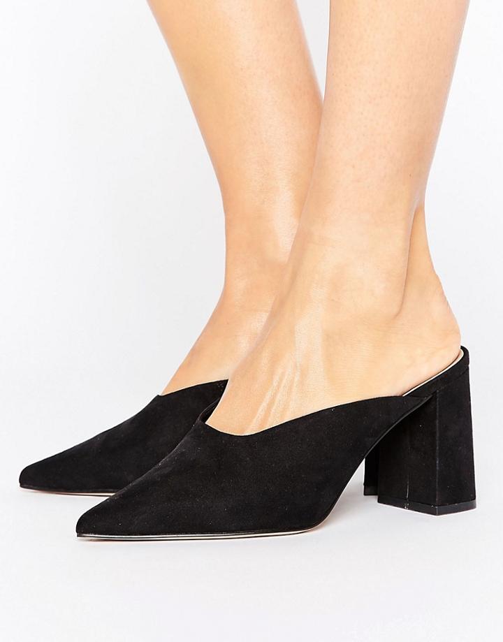 Asos Pinkie Pointed Heeled Mules - Black