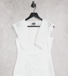 Reclaimed Vintage Inspired Statement Collar Sleeveless Shirt In White