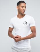 Diesel T-shirt With Mowhawk Logo In White - White