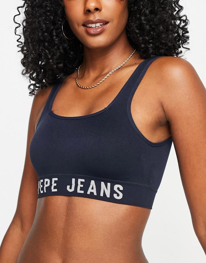 Pepe Jeans Kellie Seamless Bralette In Navy