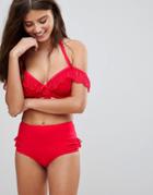 Pour Moi Padded Underwired Bikini Top Dd - G Cup - Red
