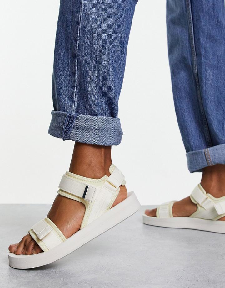 Lacoste Suruga Sporty Flat Sandals In Off-white