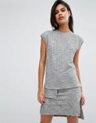 Nicce London Rib Longline Top Co-ord - Gray
