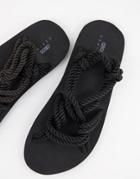 Asos Design Sandals In Black Rope