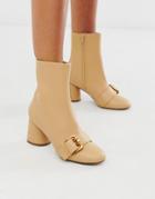 Asos Design Raindrop Loafer Boots In Camel - Beige