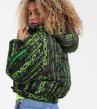 Collusion Crop Puffer Printed Jacket