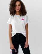 Asos Design T-shirt Minnie And Mickey Valentines Print - White