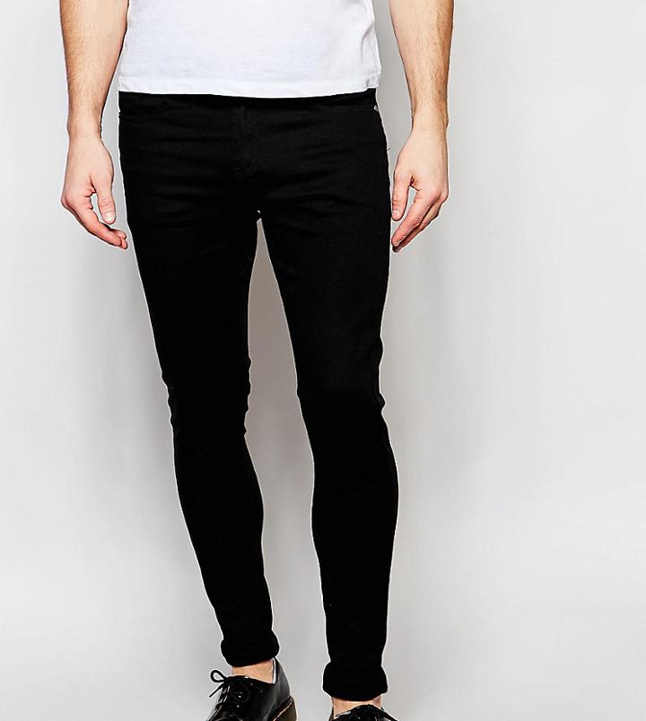 Liquor N Poker Jeans Stretch Super Skinny Black - Black