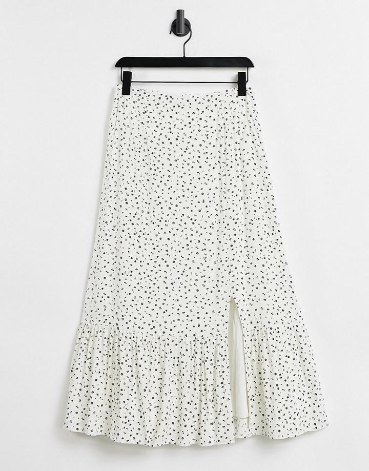 Warehouse Stevie Ditsy Floral Midi Skirt In Multi