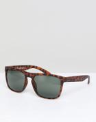 Jack & Jones Square Sunglasses In Tortoiseshell - Brown
