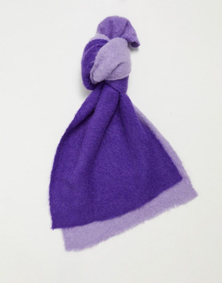 Asos Design Wool Mix Ombre Scarf In Purple And Lilac-multi