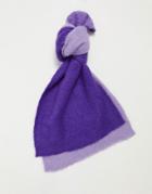 Asos Design Wool Mix Ombre Scarf In Purple And Lilac-multi