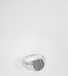 Reclaimed Vintage Inspired Signet Ring With Pattern Exclusive To Asos - Silver