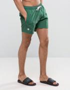 Pretty Green Logo Swim Shorts In Dark Green - Green